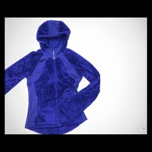Athleta blue fleece hooded jacket